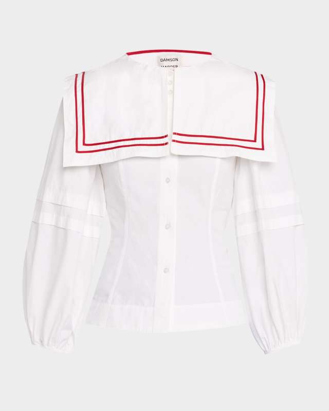 Elise Long-Sleeve Sailor Blouse